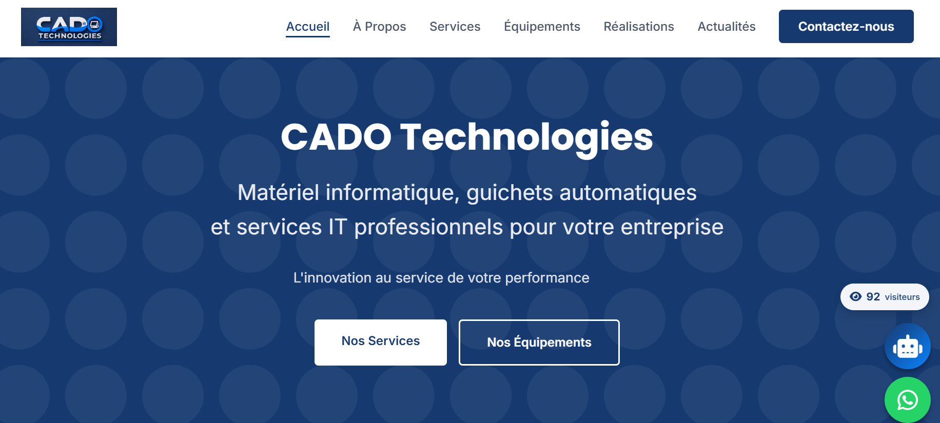 Plateforme Digitale de Présentation des Services et Réalisations de CADO Technologies